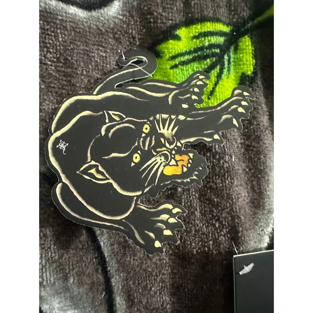 Ed Hardy‎ Panther Rose Beach Towel NWT 100 Cotton 36x68 Y2K Tattoo Biker Decor